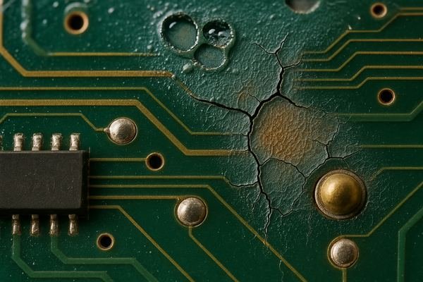 Conformal Coating Defects on PCB