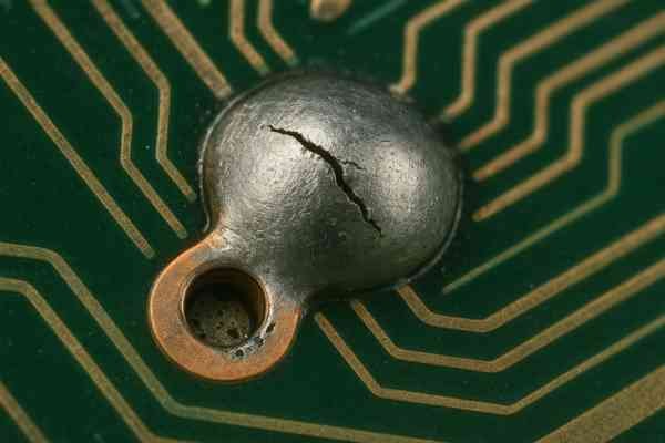 Cracked Solder Joint Macro Photo