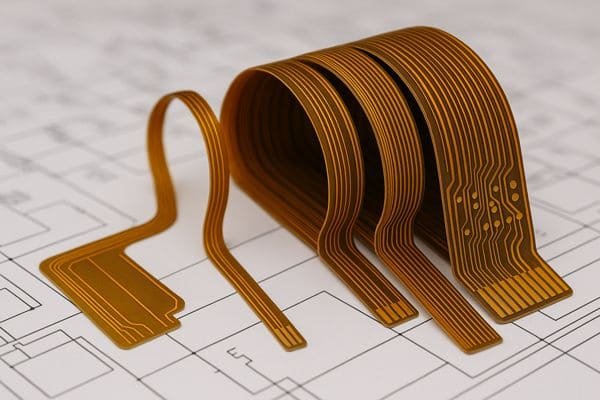 Flexible PCB Layer Variations on Technical Blueprint