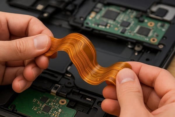 Flexible PCB in Hand Closeup