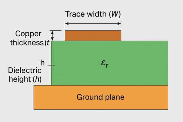 Microstrip Line Cross Section Diagram
