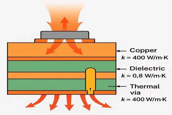 PCB Heat Flow Cross Section