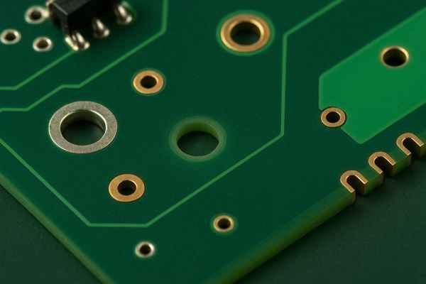 PCB Hole Types Closeup