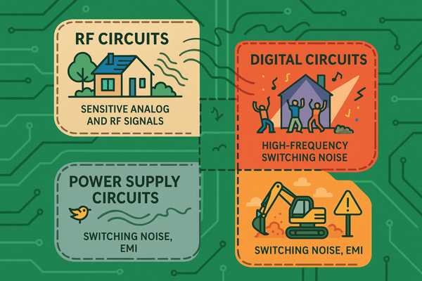 PCB Zoning RF Digital Power Separation