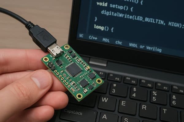 Programming Microcontroller on PCB with Laptop