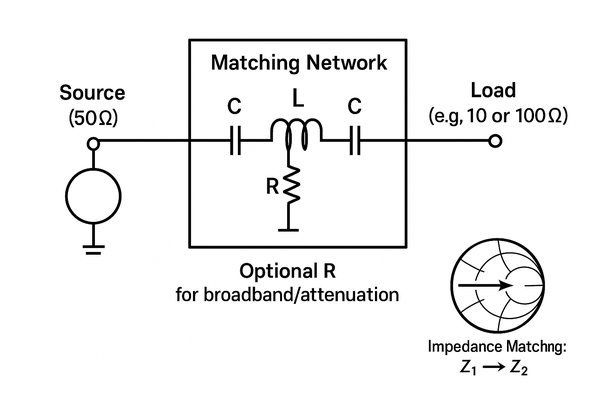 RF Matching Network T-Type with Smith Chart