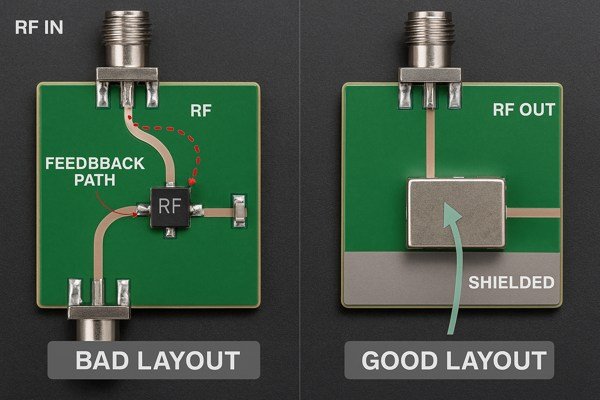 RF Amplifier Layout Comparison