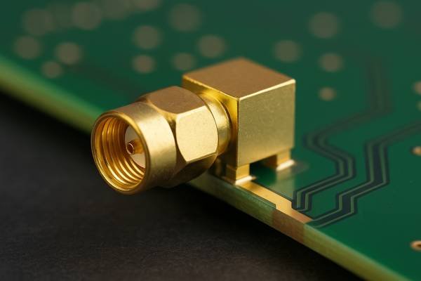 RF Connector Signal Integrity PCB Closeup