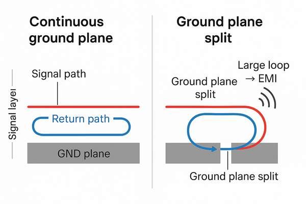 RF Ground Plane Split Impact