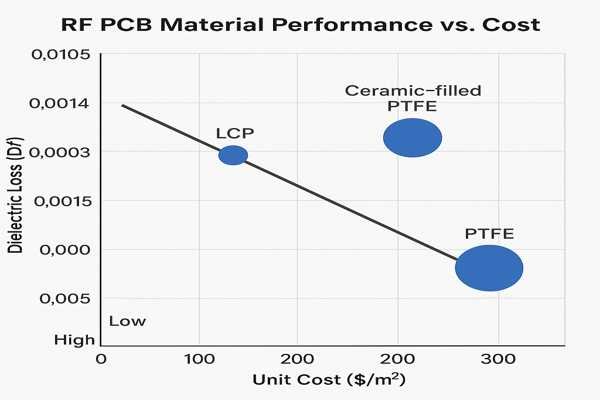 RF PCB Material Cost Performance Chart