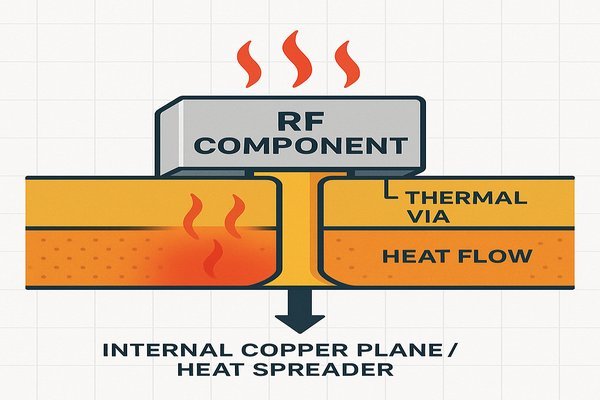 Thermal Vias Heat Flow RF Component