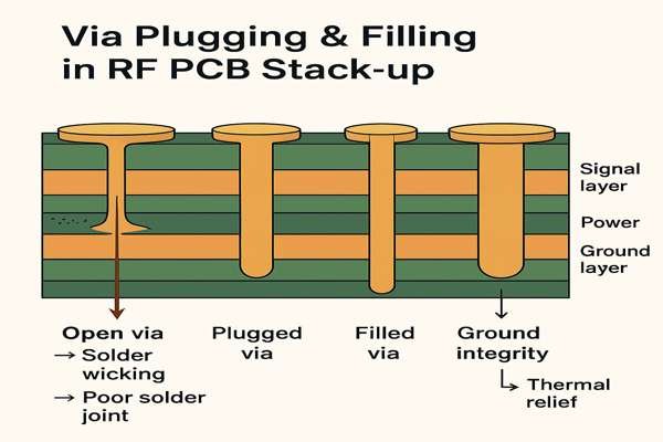 Via Plugging and Filling RF PCB Stack-up