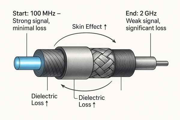 Coaxial Cable Signal Loss Diagram