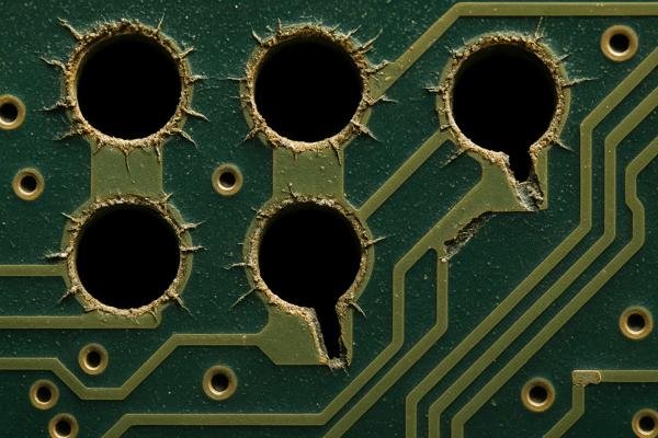 Damaged PCB with Perforation Defects