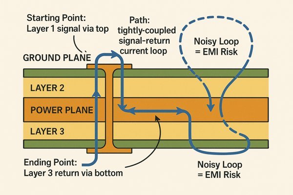 EMI Control PCB Via Coupling
