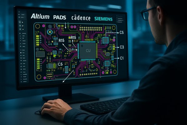 Engineer Working on PCB Design