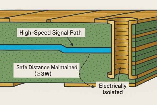 High Speed Signal Path and Floating Via Illustration