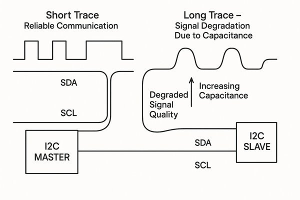 I2C Trace Signal Degradation Diagram