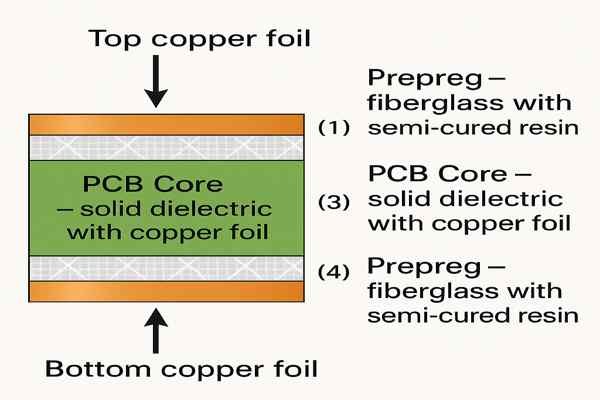 Multilayer PCB Cross Section Illustration