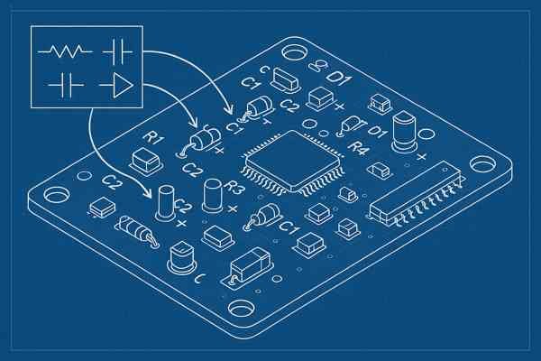 PCB Assembly Blueprint Illustration