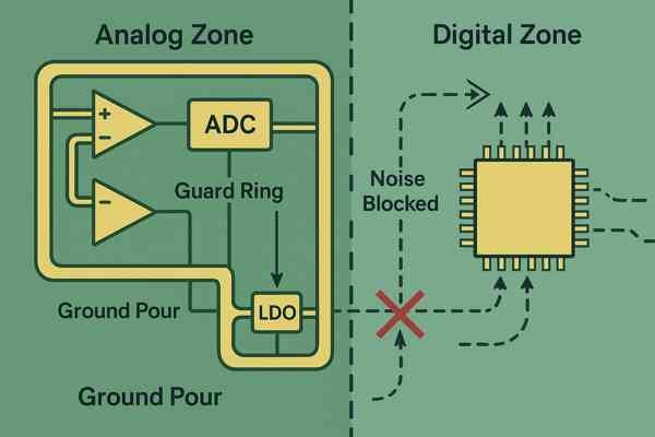 PCB Layout Analog vs Digital Zones