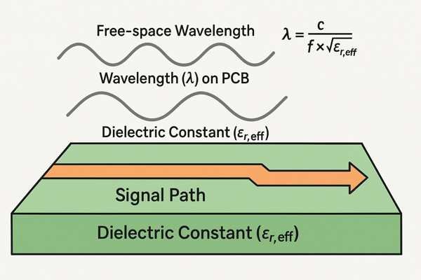 PCB Signal Path Wavelength Illustration