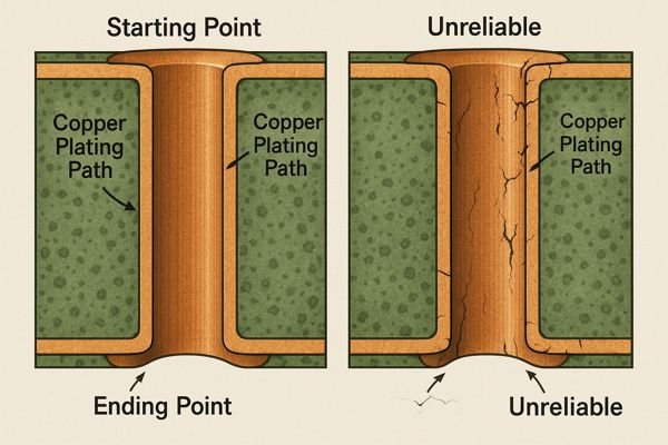 PCB Via Copper Plating Comparison