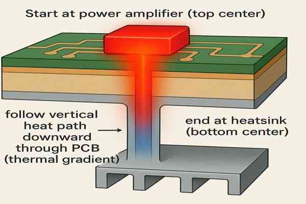 Thermal Dissipation Path PCB Amplifier