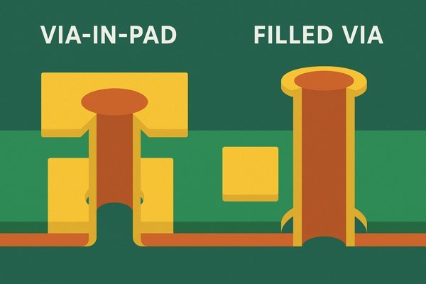via in pad and filled via diagram