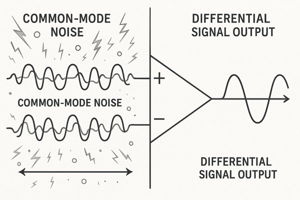 Differential Amplifier Common-Mode Noise Rejection