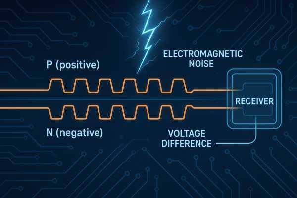 Differential Signaling with Electromagnetic Noise