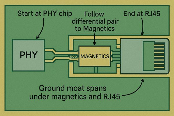 Ethernet PHY RJ45 PCB Topology
