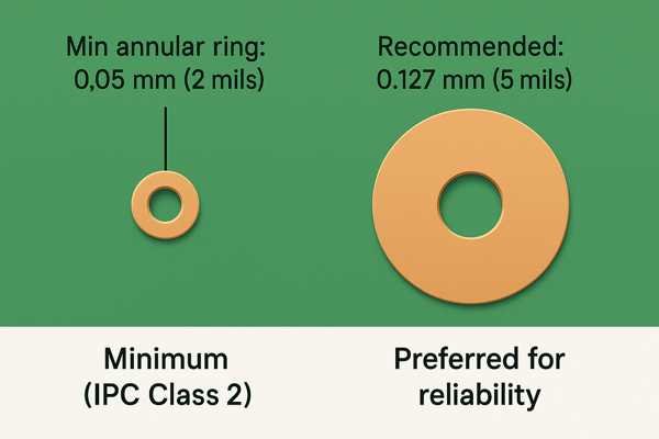 Minimum vs Recommended PCB Via Annular Rings