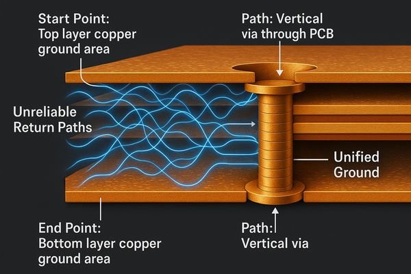 Multilayer PCB Ground Via Compression