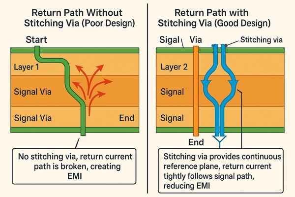 PCB Return Path Comparison