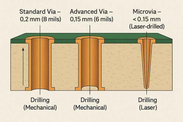 PCB Via Cross Section Comparison