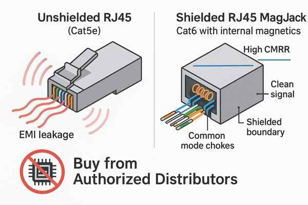 RJ45 MagJack EMI CMRR Comparison