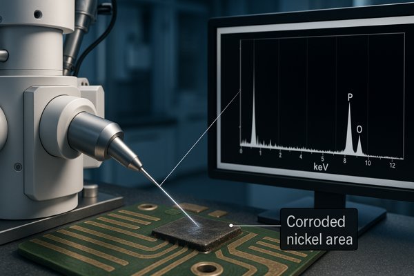 SEM Corroded Nickel Pad EDX Spectrum