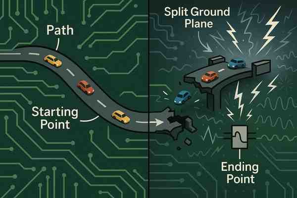 Signal Path vs Split Ground Plane