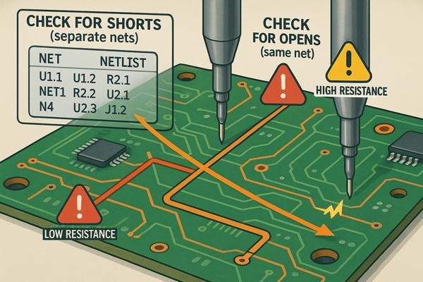 Flying Probe Tester Shorts and Opens Detection