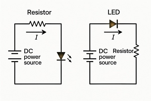 LED Resistor Placement Equivalence Diagram