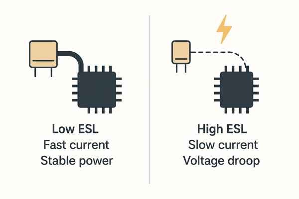 Low vs High ESL Capacitor Comparison