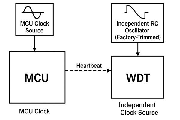 MCU and Watchdog Timer with Independent Clock Domains