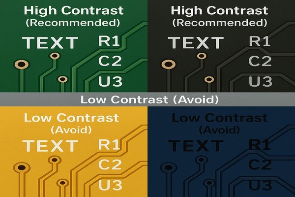 PCB Silkscreen and Soldermask Contrast