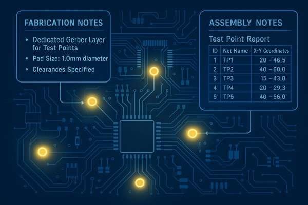 PCB Test Points in Fabrication and Assembly Notes