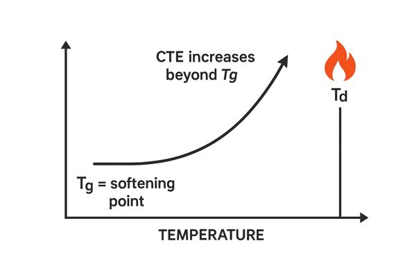 PCB material Tg Td CTE infographic