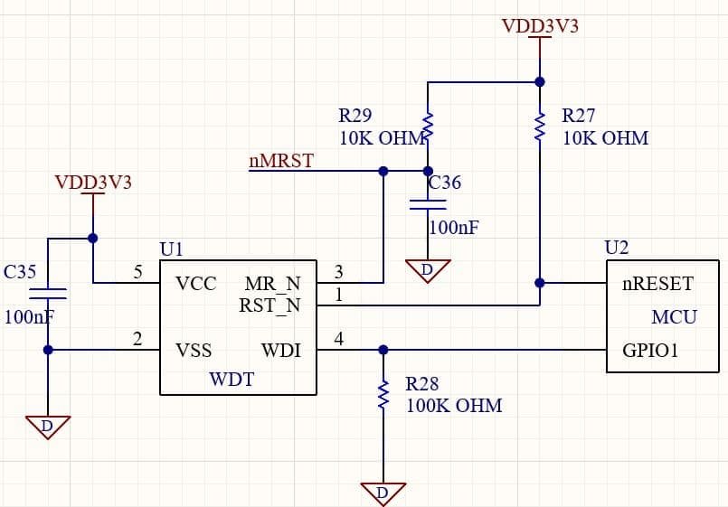 WDT to MCU Schematic Connections