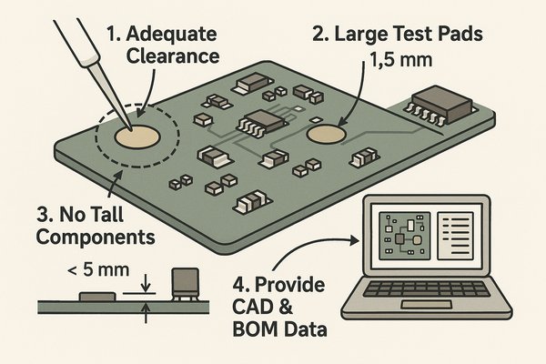 pcb dft guidelines flying probe test pads
