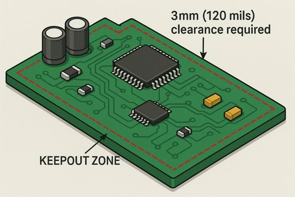 Component to PCB edge clearance