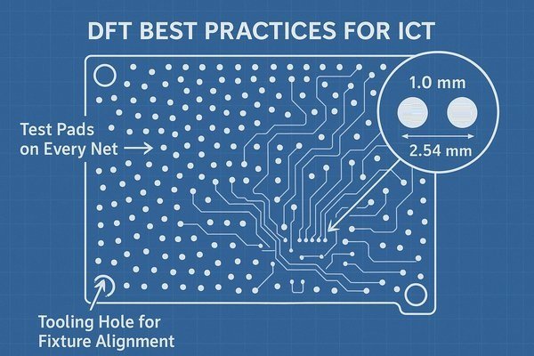 ICT DFT Best Practices PCB Diagram